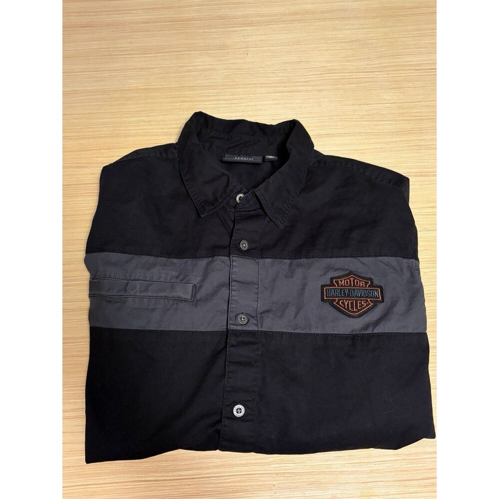 Harley-Davidson Genuine MotorClothes Men’s XL Black Gray Button Up Shirt - Picture 10 of 10